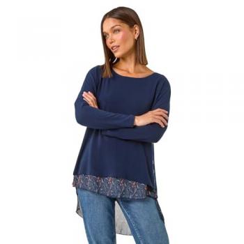 Midnight Roman 2‑in‑1 Hem Detail Top