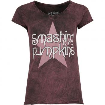 Camiseta Roja con Logo Estrella The Smashing Pumpkins para Mujer S-3XL