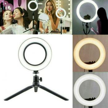 LED Ring Light with Desktop Tripod for Selfie and Video Recording