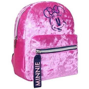 Sac à dos en velours rose avec Minnie Mouse 26cm
