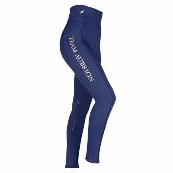 Shires Aubrion Team Maids Winter Riding Tights in Navy for 9‑10 Year Olds