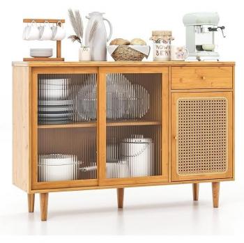 Credenza da Cucina con Microonde in Legno