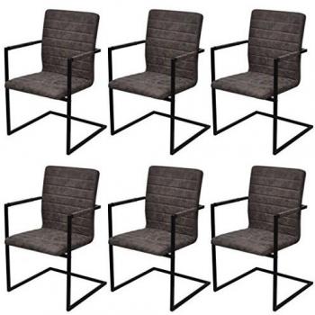 VidaXL Sedie da pranzo console, 6 pezzi, marroni, pelle artificiale