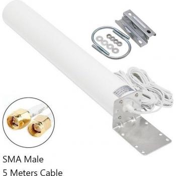 Outdoor High Gain 4G LTE Antenna 18dBi 700-2700MHz with 5M Meter SMA Male N Male Female RG174