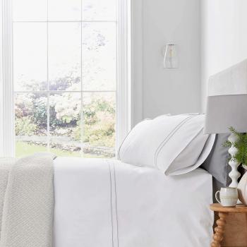 Catherine Cotton Percale Duvet Cover – Cloud Grey