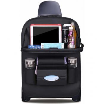 Ergocar Organiseur de Voiture Kick Mats Cuir PU Noir