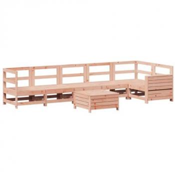 Set di Mobili da Giardino 7 Pezzi in Legno Massello