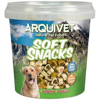 Arquivet Soft Snacks Corazones de salmón y arroz Snack natural para perros