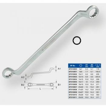 Brilliant Tools Gekröpfter Doppel-Ringschlüssel 21 x 23 mm