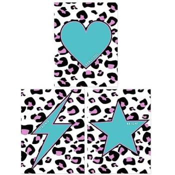 Leopard Lightning Hearts – 3-Page A4 Living Room Set
