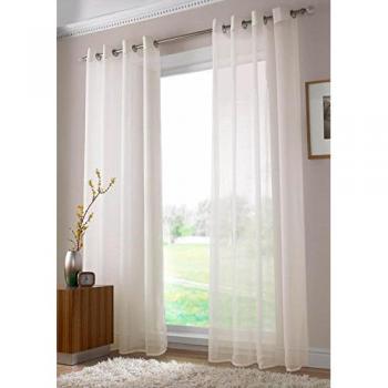 Ivory Eyelet Voile Curtain Panel