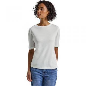 Street One Femme T‑shirt basique froncé blanc (34)