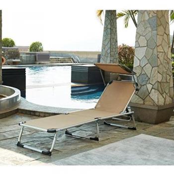 BEAU RIVAGE Chaise longue et paresoleil Bikini en aluminium Taupe