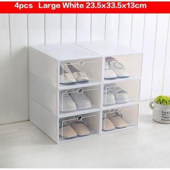 4pcs Thick Plastic Shoe Box with Lid