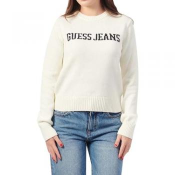 MAGLIONE GIROCOLLO COTONE LOGO INTARSIO DONNA
