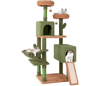 Árbol de Cactus Cat Tower 160 cm – Tablero Multi‑Nivel y Cojín Lavable