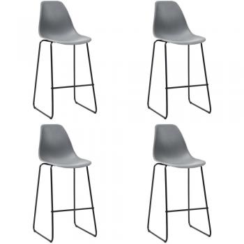 VidaXL 4x Grijze Kunststof Barkrukken