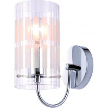 Applique Design Cromo 1 Luce E27 con Paralume Trasparente