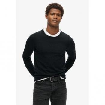 Superdry Herren Pullover M6110617A – Merino-Qualität, Schwarz, Lässig
