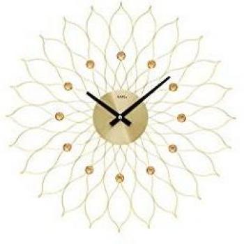 AMS Wanduhr im Gold-Look W9609 (Ø 50 cm, Quarzuhr)