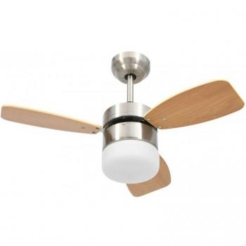 Ventilateur de Plafond avec Lumière et Télécommande 39W Marron Clair