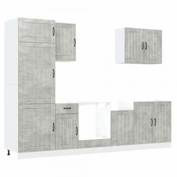Estante Kalmar Cinza Cimento 7 Peças – VidaXL