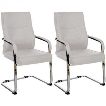 CLP 2er Set Freischwinger Besucherstuhl Hobart I Ergonomischer gepolsterter Stuhl mit Stoff