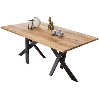 Robuster Holztisch 220x100cm Wildeiche für Esszimmer