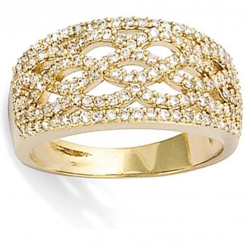 Bague Sissi Dorée et Blanche