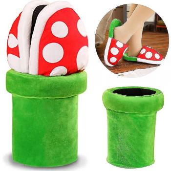 Pantoufles Piranha Plantes avec Support de Pipe