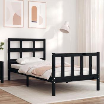 Producto: Lana redonda con cabecero negro 90x200 cm en madera maciza