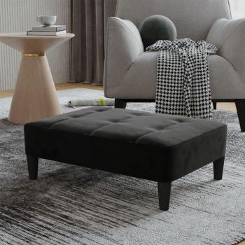 Poggiapiedi Nero in Velluto 78x56x32 cm