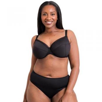 Black Underwired Low‑Neck Plunge Bra – Josie