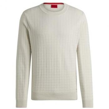 HUGO Strickpullover mit Strukturmuster Modell 'Scoult', Größe M