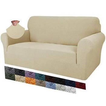 MAXIJIN Jacquard Stretch Sofa Cover for 2 Seater, Non Slip Pet Friendly Loveseat Protector