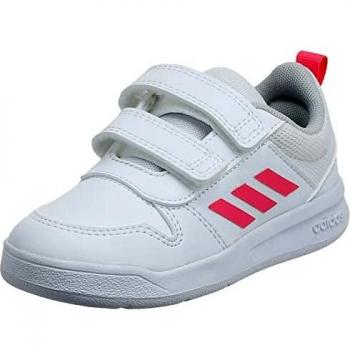 Calzado infantil adidas Tensaur en color blanco y rosa