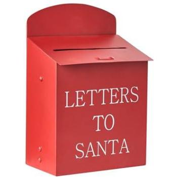 Décoration Métallique Père Noël – Boîte 30 cm, Rouge