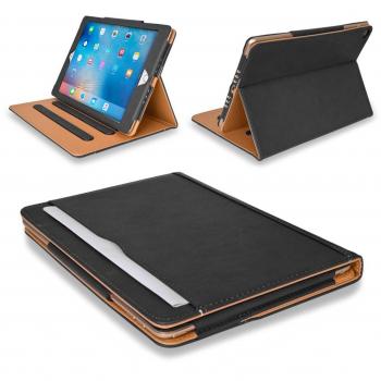 MOFRED® New Black & Tan 9.7 inch Apple iPad Pro Leather Case