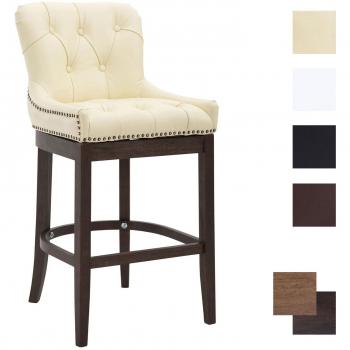 Taburete de bar Lakewood cuero genuino crema