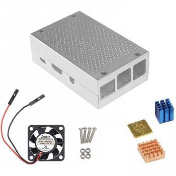 Enfriador Total RPi 3 Black Silver con Ventilador y Carcasa