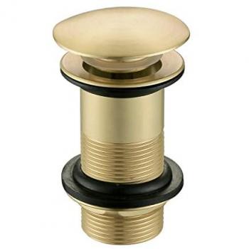 Brushed Brass Click Clack Unslotted Basin Waste