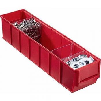 Allit Aufbewahrungsbox 456541 – Sichtlagerkasten, Rot, 400 × 91 × 81 mm, 1 Stück