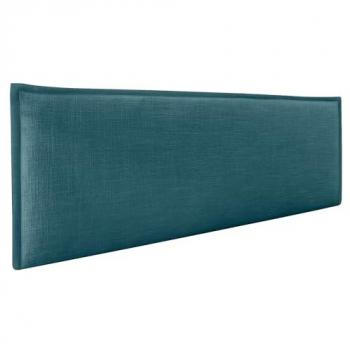 Cabecero Tapizado de Lino Natural Turquesa con Ribete 135x50cm para Camas de 120/135/140 cm