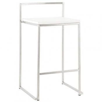 Tabouret de bar empilable 'DISKO MINI' blanc