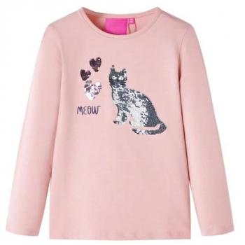 T-shirt Bambina Rosa Chiaro con Maniche Lunghe 104