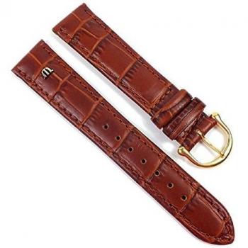 Maurice Lacroix Uhrenarmband Louisiana Optik – Braunes Kalbsleder, 21607G, 19 mm