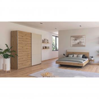 RAUCH Monza – Schlafzimmer‑Set (Bett 160 × 200 cm) + Schwebetürenschrank 218 cm – 2 Breitenbettanlage