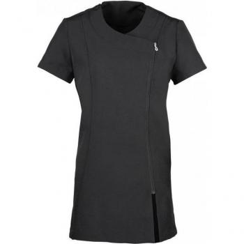 Black Camellia Short-Sleeved Tunic for Women