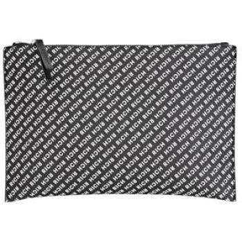 Pochette Nera Donna con Stampa Monogramma Rich