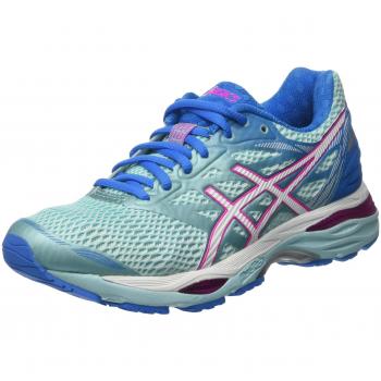 Asics Damen Gel‑Cumulus 18 Wasserblau/Weiß/Rosa Glanz Laufschuhe – EU 39,5
